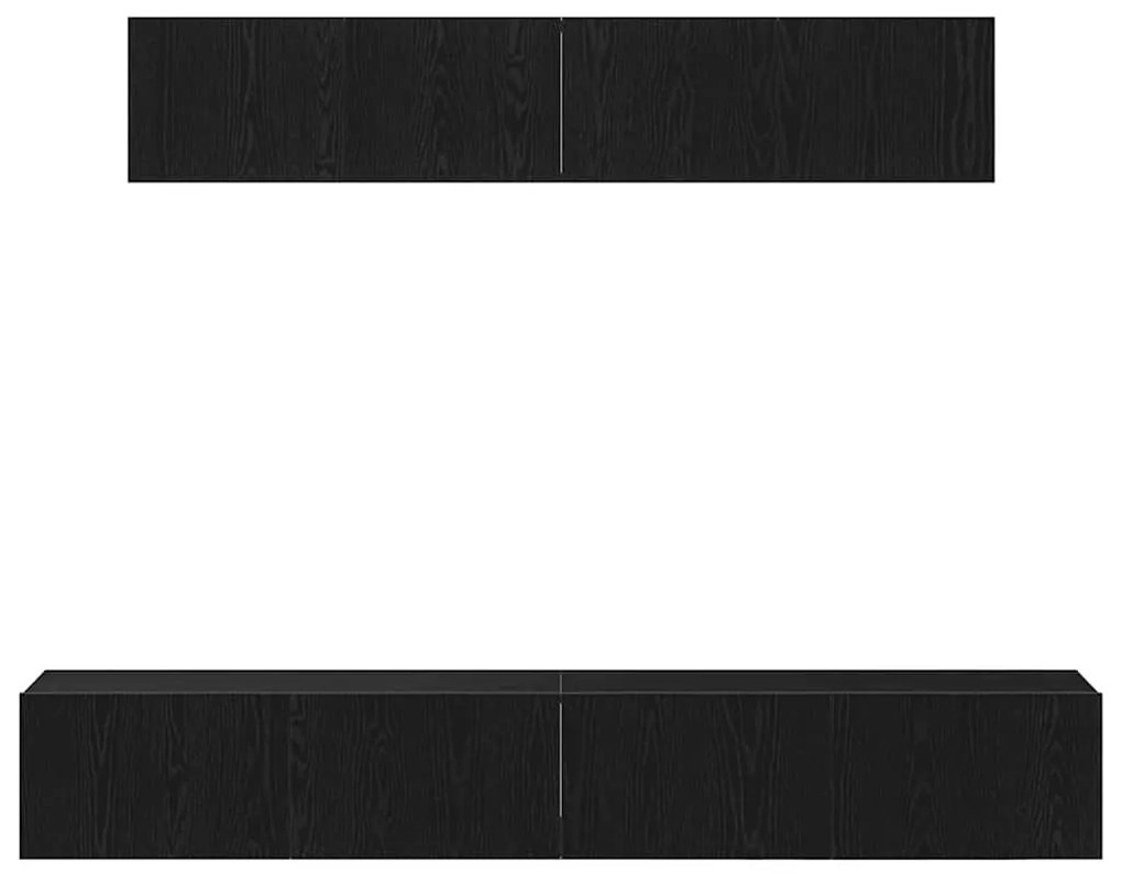 vidaXL Σετ επίπλου τηλεόρασης 4 pcs Μαύρη δρυς 100 x 30 x 30 cm