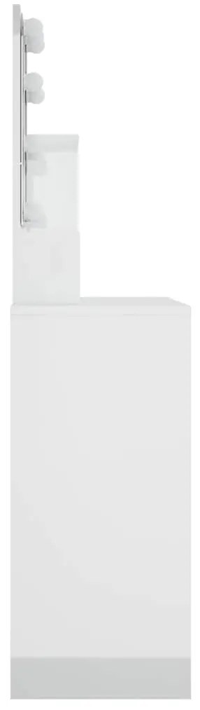 vidaXL Μπουντουάρ με LED Γυαλιστερό Λευκό 86,5x35x136 εκ.