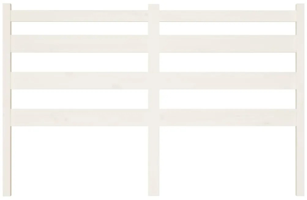 vidaXL Κεφαλάρι Κρεβατιού Λευκό 206 x 4 x 100 εκ. Μασίφ Ξύλο Πεύκου