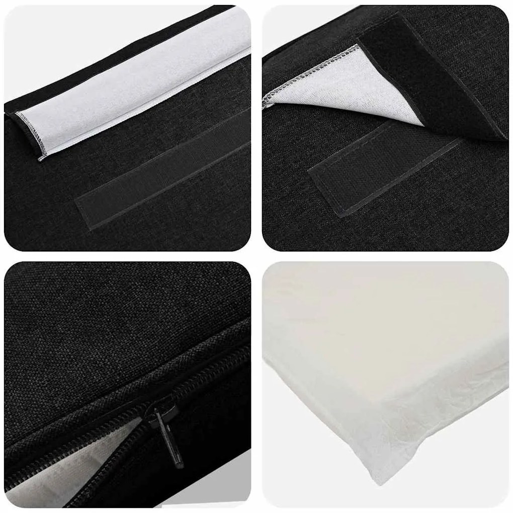 vidaXL Ταπετσαρισμένο κεφαλάρι με κεφαλάρι Καφέ και Μαύρο 200 cm