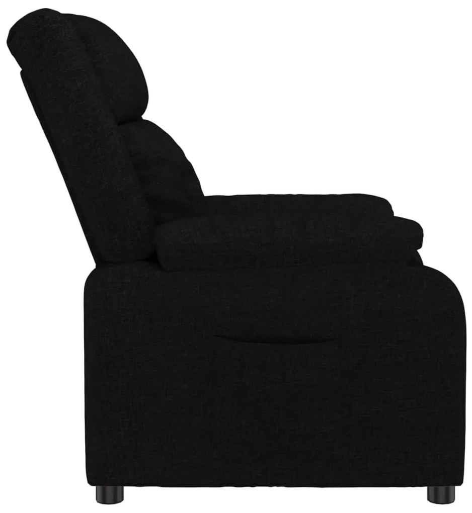 vidaXL Πολυθρόνα Ανακλινόμενη Μαύρη Υφασμάτινη