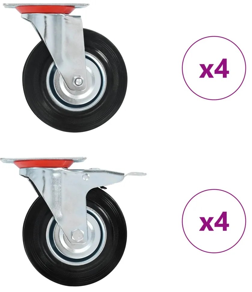 vidaXL Ρόδες Περιστρεφόμενες 8 τεμ. 125 χιλ.