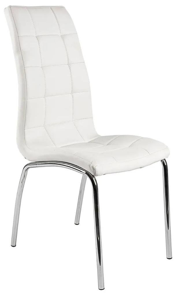 300-062 Καρέκλα Amelia Λευκό 42 x 43 x 95 Λευκό Χρώμιο, Τεχνόδερμα PU, 1 Τεμάχιο