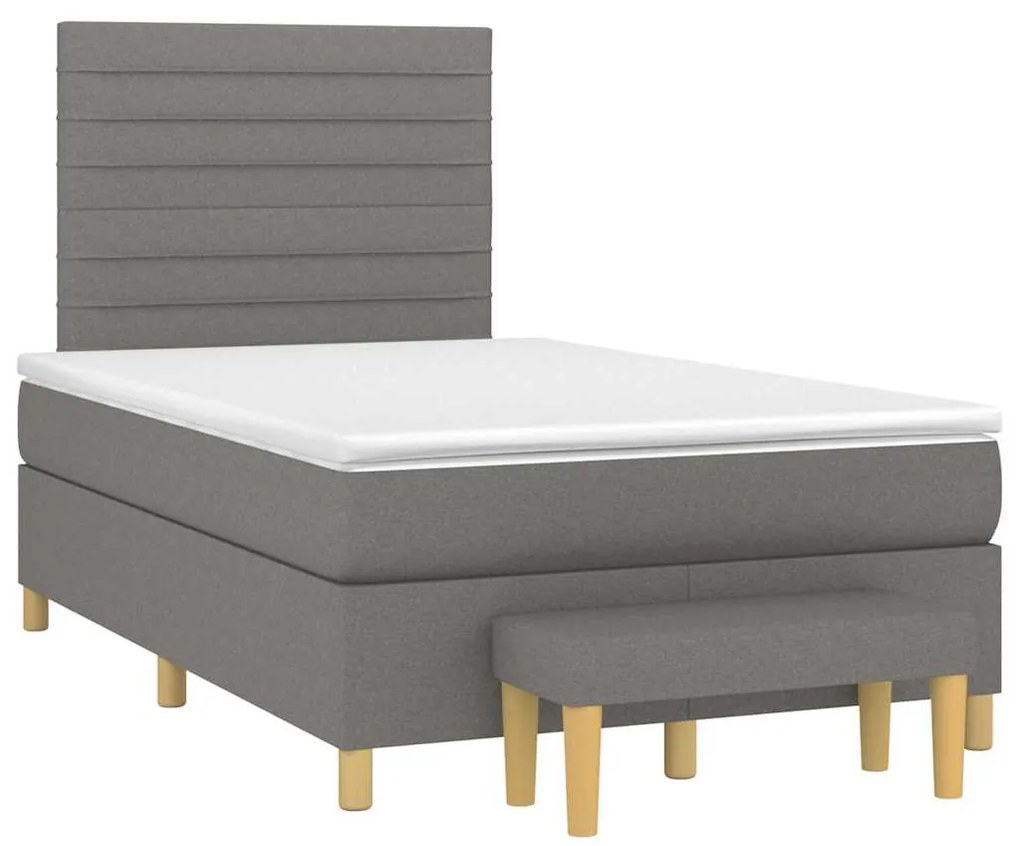 vidaXL Κρεβάτι Boxspring με Στρώμα Μαύρο 120x190 εκ. Υφασμάτινο