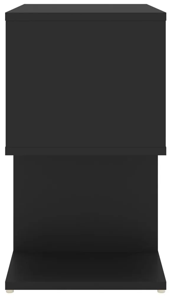 Κομοδίνο Μαύρο 50 x 30 x 51,5 εκ. από Μοριοσανίδα - Μαύρο