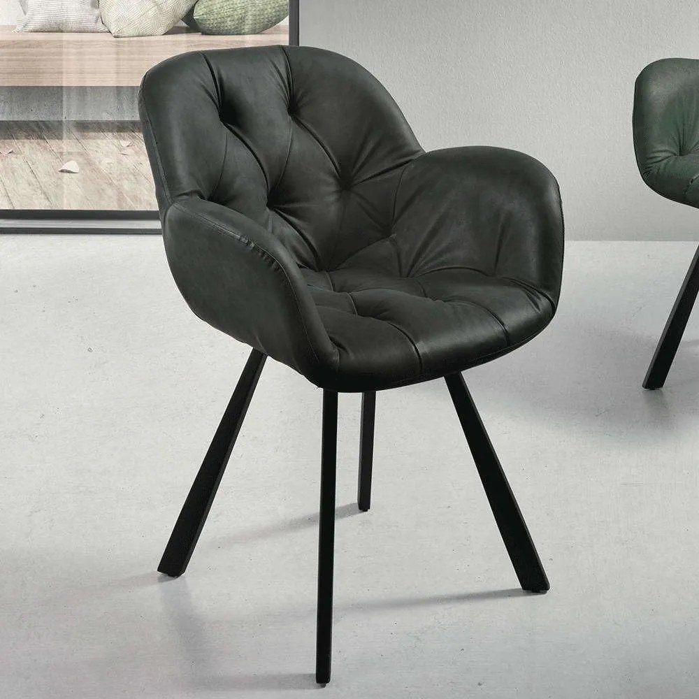 Καρέκλα Celia 66x65x85cm Anthracite Capodarte