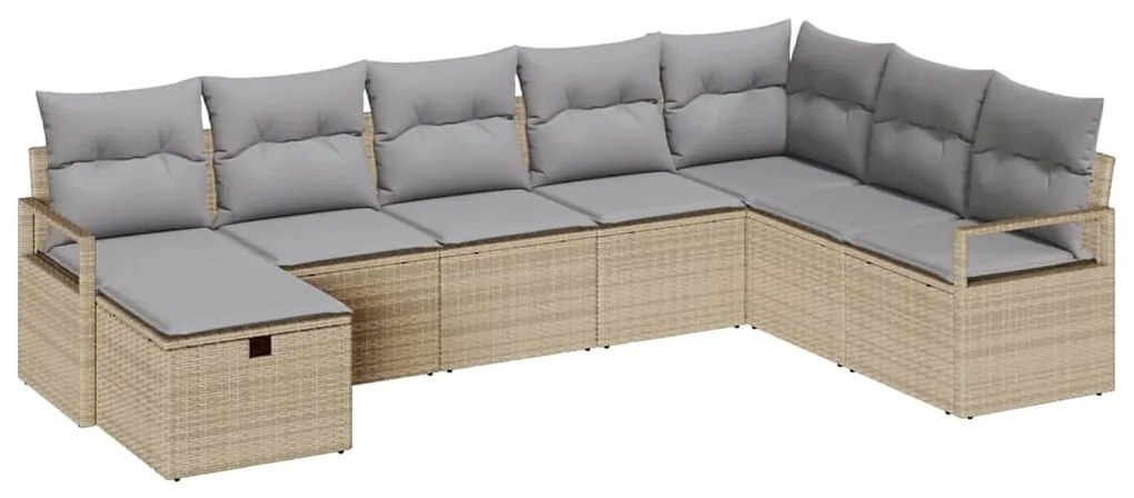 vidaXL Σετ Καναπέ Κήπου 8 pcs μπεζ και ανοιχτό γκρι 287 x 177 x 85 εκ.