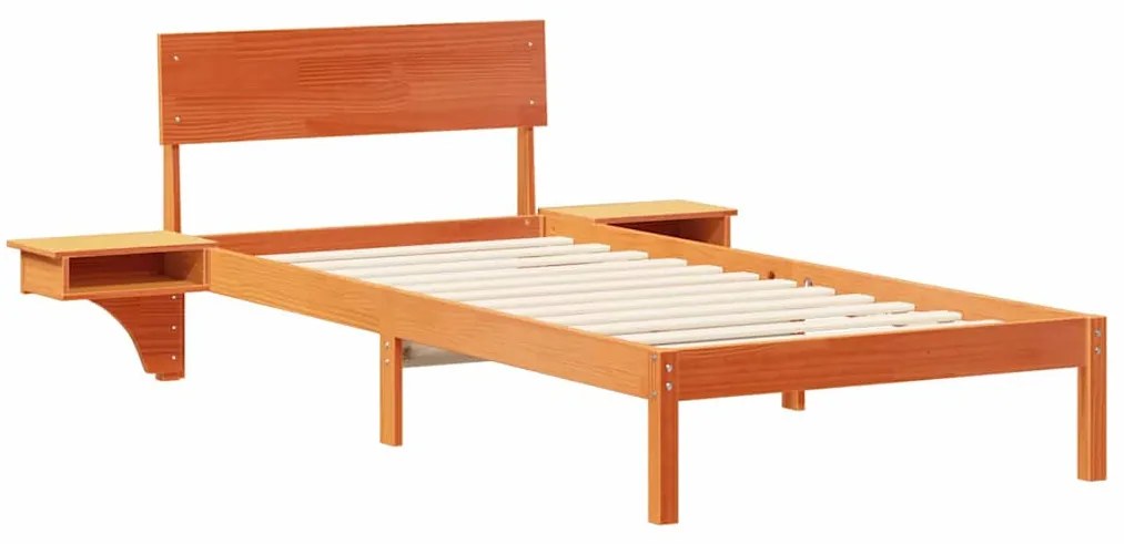 vidaXL Σκελετός Κρεβατιού με κεφαλάρι Κερωτό καφέ 100 x 200 cm