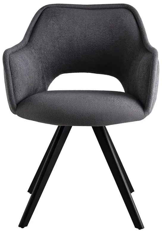 Καρέκλα - Πολυθρόνα Soreyia περιστρεφόμενη ανθρακί ύφασμα-πόδι μαύρο μέταλλο 63x59x83εκ 63x59x83 εκ.