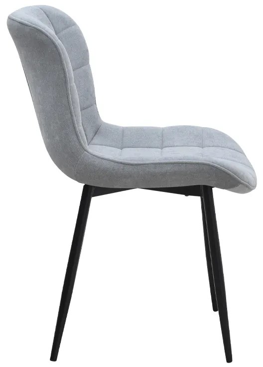Καρέκλα τραπεζαρίας Chiara Megapap γκρι ύφασμα - μεταλλικό μαύρο πόδι 48x58x81εκ.