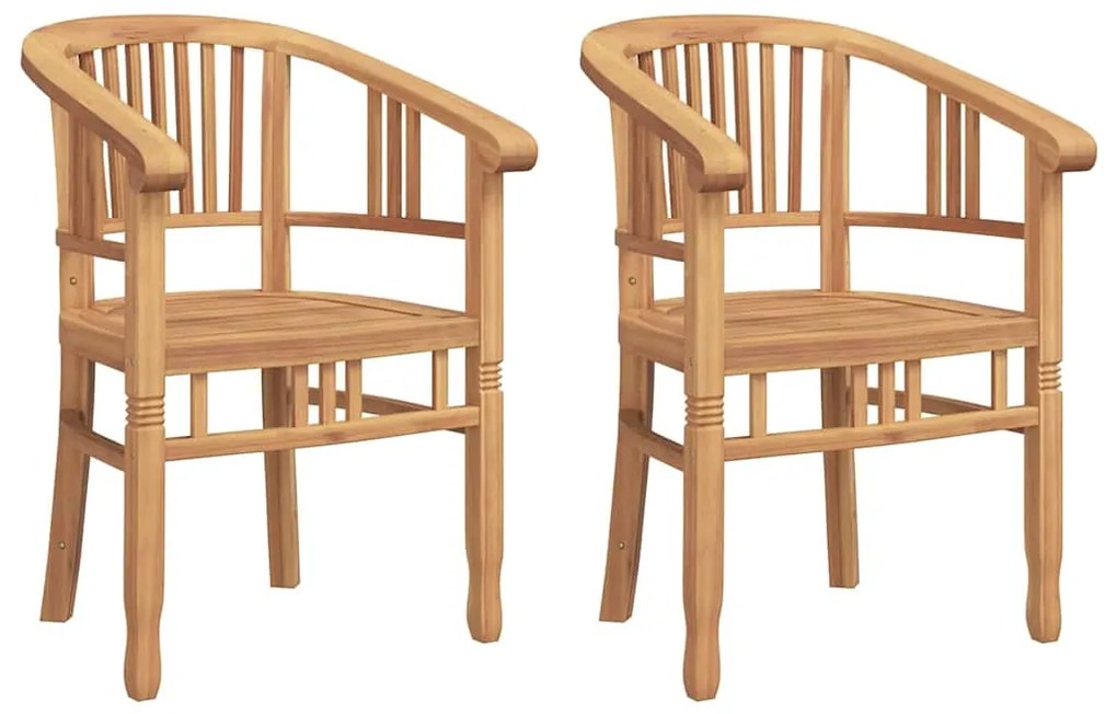 vidaXL Καρέκλες Κήπου 2 pcs Καφέ 63 x 58 x 89 εκ. Μασίφ ξύλο teak