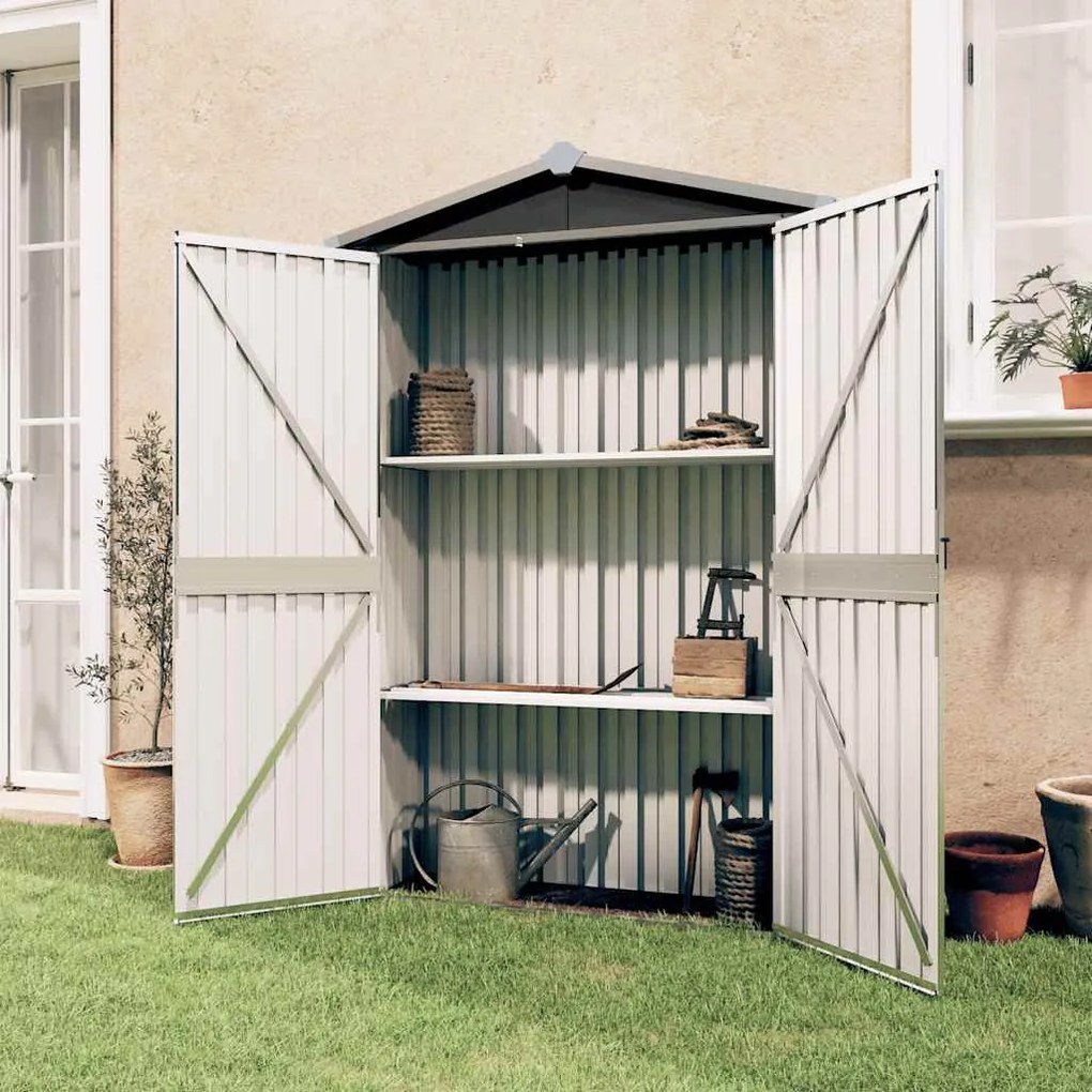 vidaXL Αποθήκη Κήπου Ανθρακί 116x45x175 εκ. από Γαλβανισμένο Ατσάλι