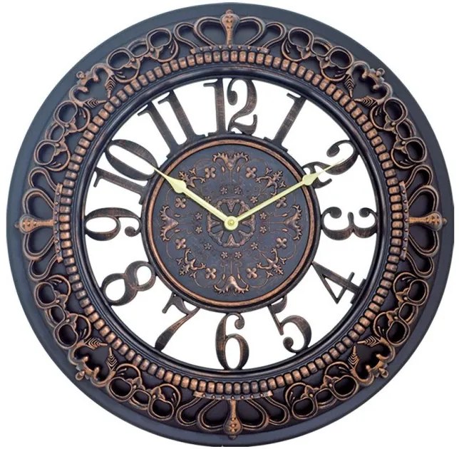 Ρολόι Τοίχου Μαύρο Πλαστικό Φ45.7cm 14740042 ArteLibre-14740042-Διάφανο 14740042