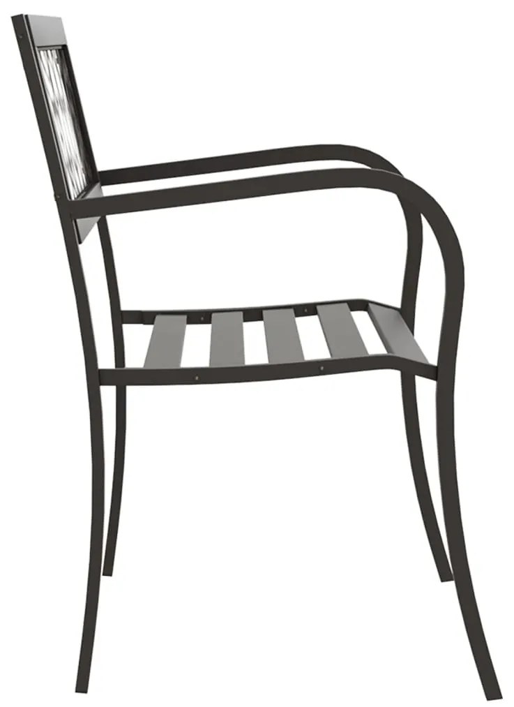 vidaXL Παγκάκι Κήπου Μαύρο 125 εκ. Ατσάλινο