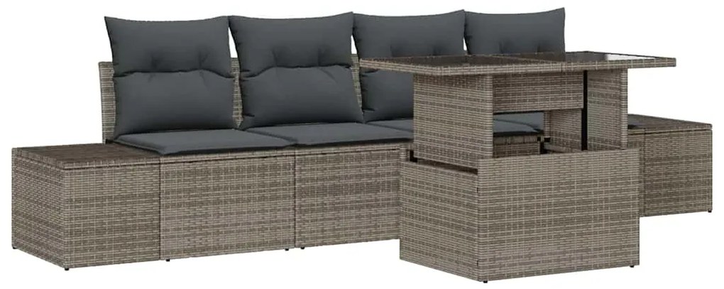 vidaXL Σετ Καναπέ Κήπου με μαξιλάρι 5 pcs Γκρι 100 x 55 x 73 εκ