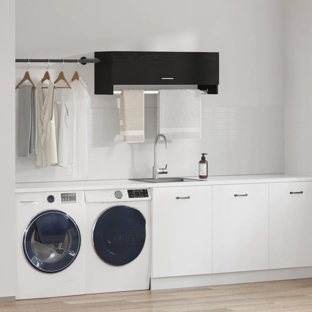 vidaXL Ντουλάπα  Μαύρη Βελανιδιά 100x32,5x35 εκ από επεξεργασμένο ξύλο