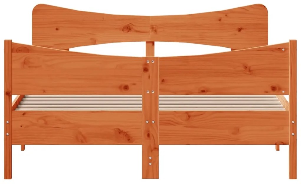 Σκελετός Κρεβατιού Χωρίς Στρώμα Καφέ 140x200 Μασίφ Ξύλο Πεύκου 3216383