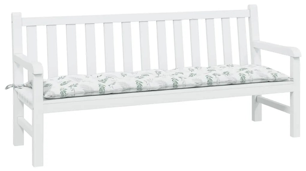 vidaXL Μαξιλάρι Πάγκου Κήπου Σχέδιο Φύλλων 180x50x7 εκ. Ύφασμα Oxford