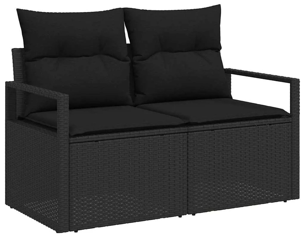 vidaXL Set Κήπου 13 Τεμαχίων με Μαξιλάρια - Μαύρος Πολυρόπινακας Ακακίας