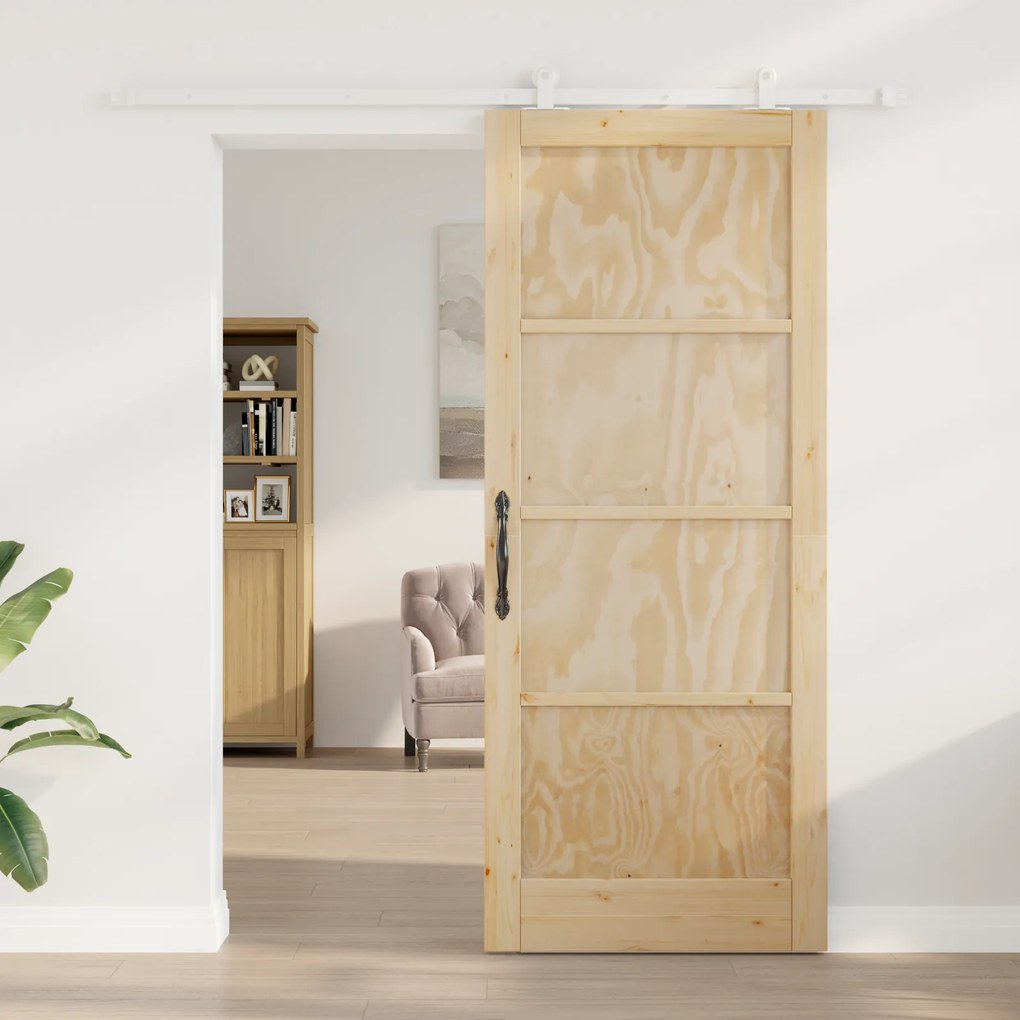vidaXL Συρόμενη Πόρτα με Σετ Υλικών 'ORKDAL' Συμπαγές Ξύλο Πεύκου