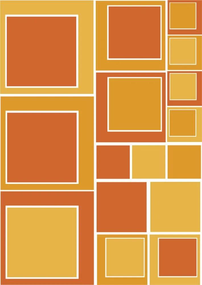 Διακοσμητικά αυτοκόλλητα τοίχου πορτοκαλί τετράγωνα