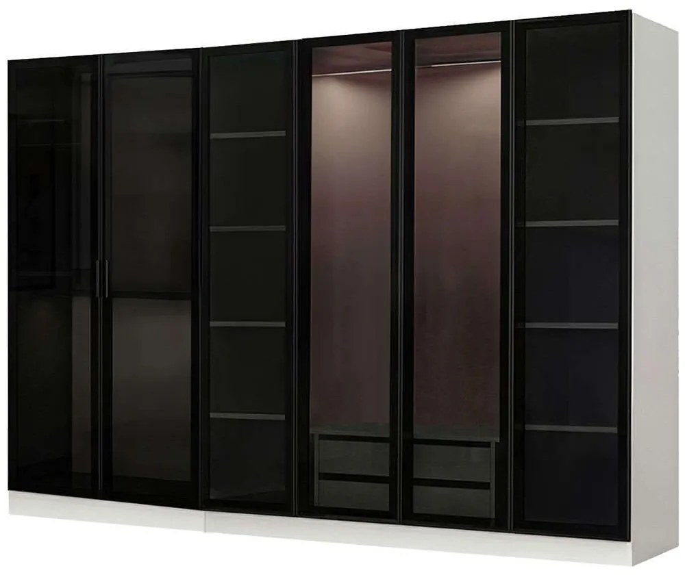 Ντουλάπα Εξάφυλλη Kale 506MNR2733 270x52x210cm White-Black Six Door
