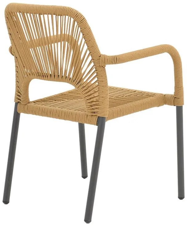 Καρέκλα - Πολυθρόνα αλουμινίου Norture στοιβαζόμενη ανθρακί σκελετός-φυσικό rattan 57x63x82 εκ. 57x63x82 εκ.