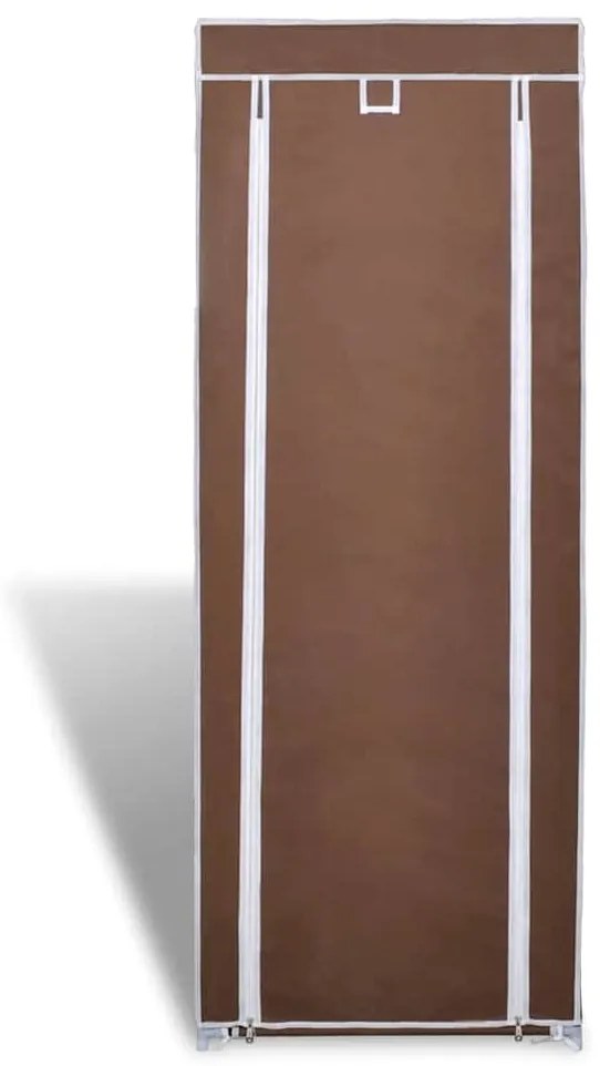 Υφασμάτινη παπουτσοθήκη με κάλυμμα 57 x 29 x 162 cm Καφέ