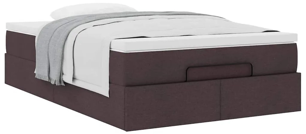Οθωμανικό κρεβάτι με στρώμα Σκούρο καφέ 120x190 cm Ύφασμα 3311095