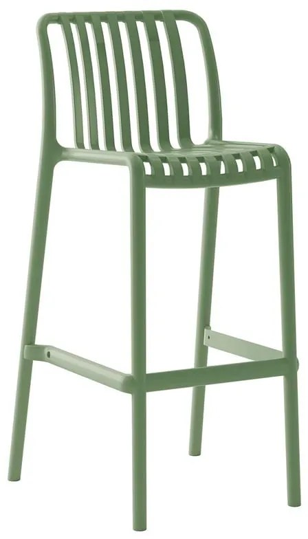 MODA Σκαμπό Bar Στοιβαζόμενο PP - UV Protection, Απόχρωση Πράσινο