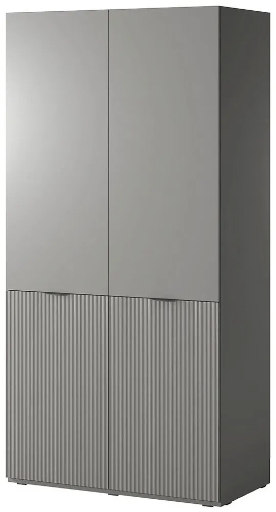 Ντουλάπα Δίφυλλη Sandbox 101x51x200cm Grey Δίφυλλη Μελαμίνη,Mdf