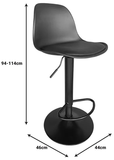 ΣΚΑΜΠΟ ΜΠΑΡ LOUSER PAKOWORLD ΠΤΥΣΣΟΜΕΝΟ ΜΑΥΡΟ PP ΜΕ ΜΑΞΙΛΑΡΙ-ΒΑΣΗ ΜΑΥΡΟ ΜΕΤΑΛΛΟ 44X46X114ΕΚ