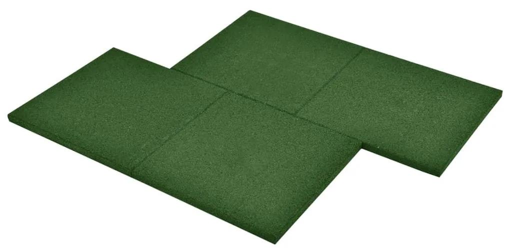 Πλάκες Δαπέδου Ασφαλείας 24 τεμ. Πράσινες 50x50x3 εκ. Καουτσούκ - Πράσινο