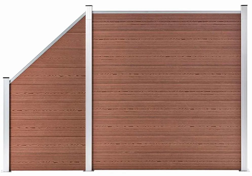 Πάνελ Περίφραξης 1 Τετράγωνο + 1 Κεκλιμένο Καφέ 273x186 εκ. WPC