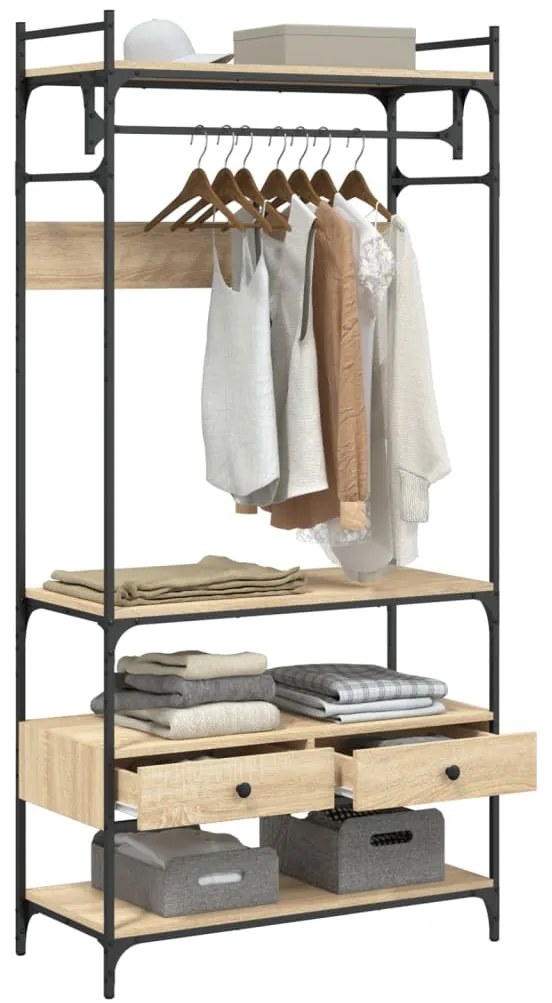 vidaXL Ντουλάπα με Συρτάρια Sonoma Δρυς 89x39x184,5 εκ. Επεξ. Ξύλο