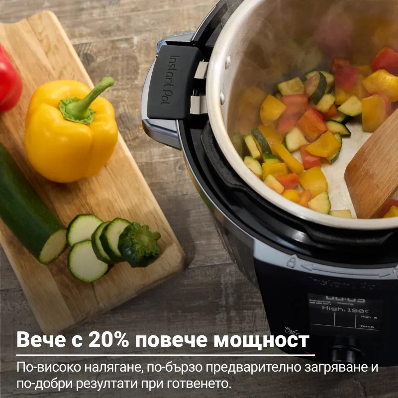 Instant Pot Pro Max 60 WiFi, 1200W, 5,7 L, 10 προγράμματα, Nutriboost, έλεγχος WiFi, οθόνη LCD, Ανοξείδωτο, Μαύρο