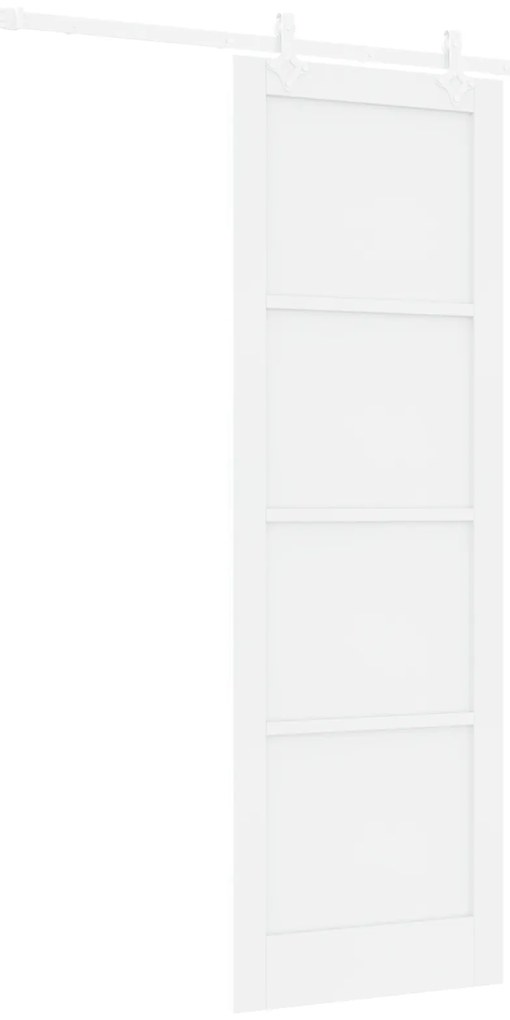 vidaXL Συρόμενη Πόρτα με Σετ Στήριξης Λευκή 78x232 cm Στερεό Ξύλο Πεύκου