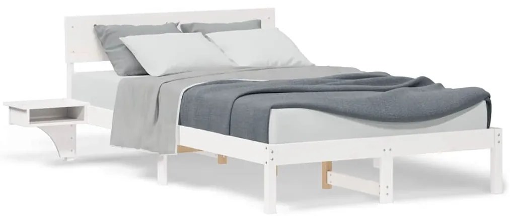 vidaXL Σκελετός Κρεβατιού Λευκό 120 x 200 cm Στερεά ξυλεία πεύκου