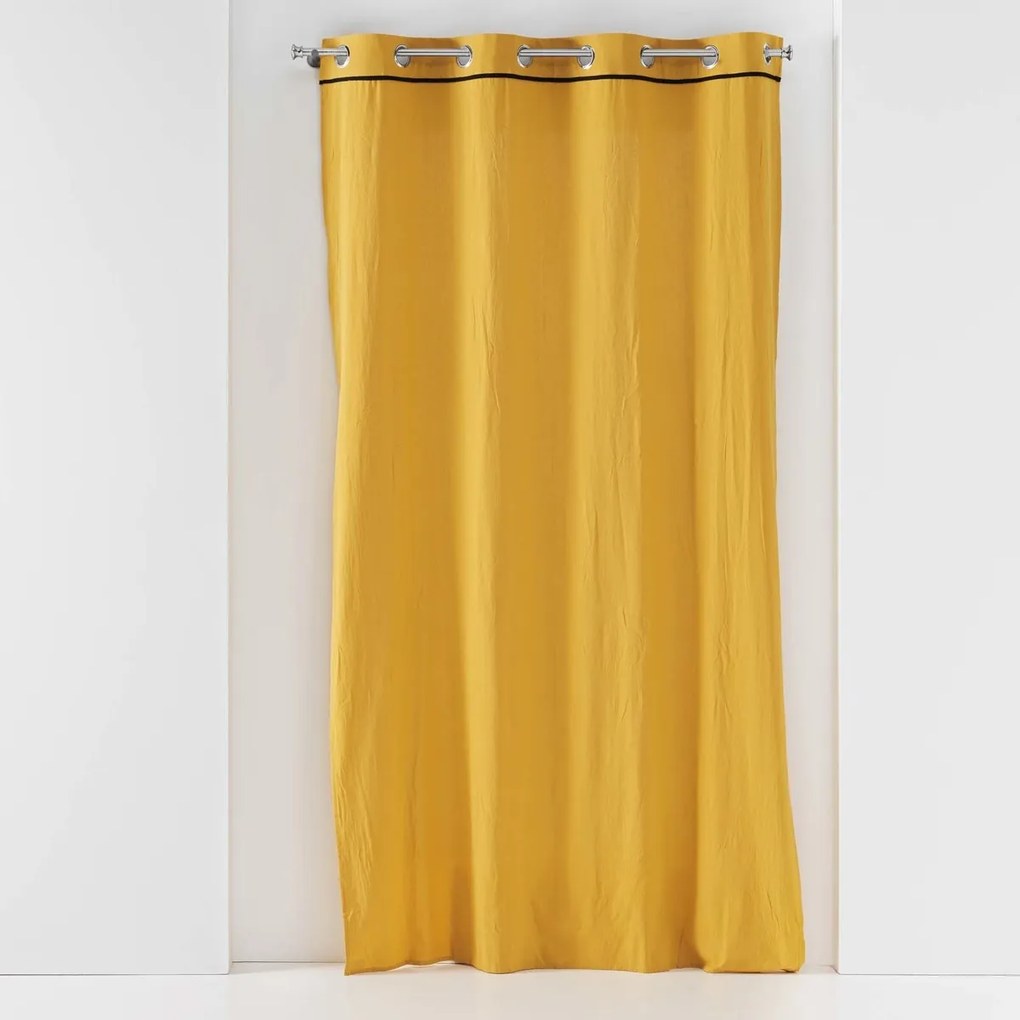 Κουρτίνες, περσίδες Douceur d intérieur  RIDEAU A OEILLETS 135 x 240 CM COTON LAVE LINETTE JAUNE