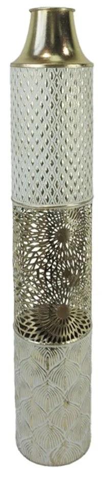 Βάζο Tecna 209-000024 Φ14,6x81,3cm Gold-White Inart Μέταλλο