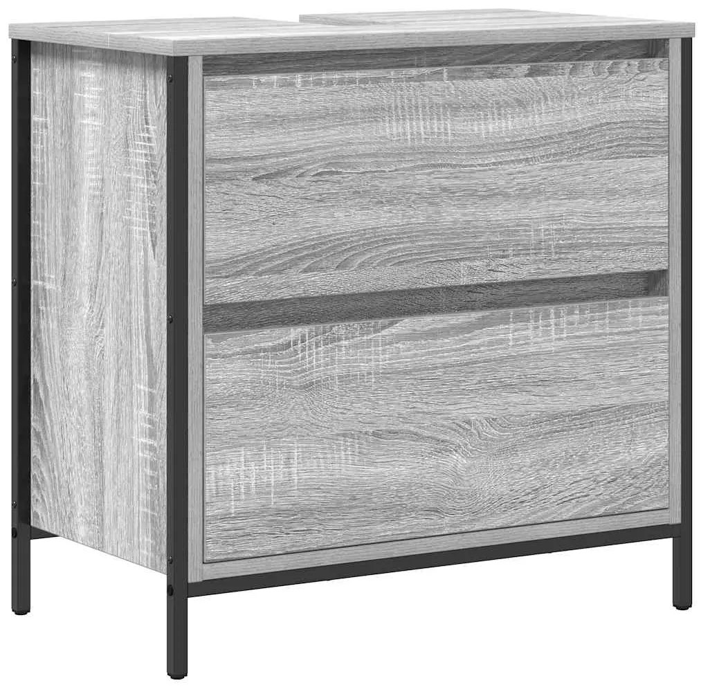 vidaXL Σετ Επίπλων Μπάνιου με ράφι 5 pcs Γκρι 76.5 x 35 x 95 εκ