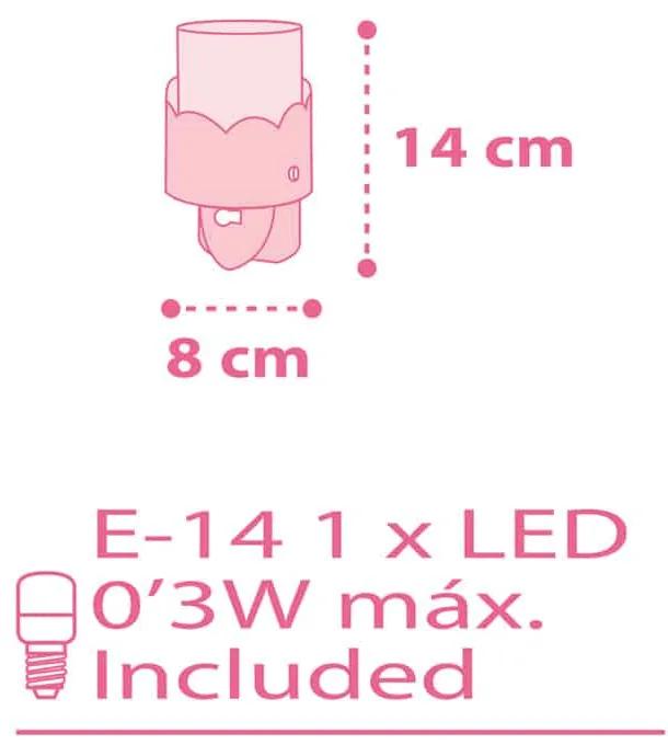 Moon Pink παιδικό φωτιστικό νύκτας πρίζας LED (61235[S]) - 61235S