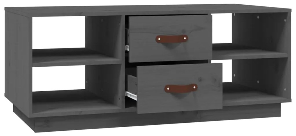vidaXL Τραπεζάκι Σαλονιού Γκρι 100x50x41 εκ. Μασίφ Ξύλο Πεύκου