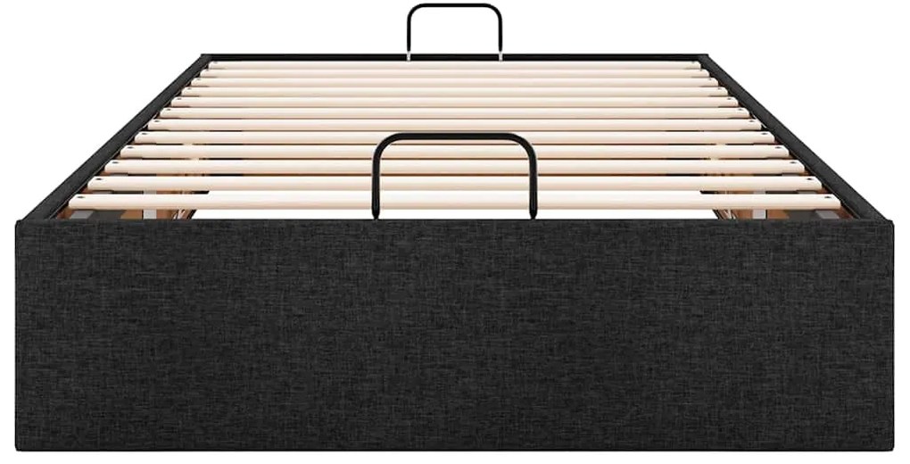 vidaXL Οθωμανικό πλαίσιο κρεβατιού χωρίς στρώμα Μαύρο 90x200 cm Ύφασμα