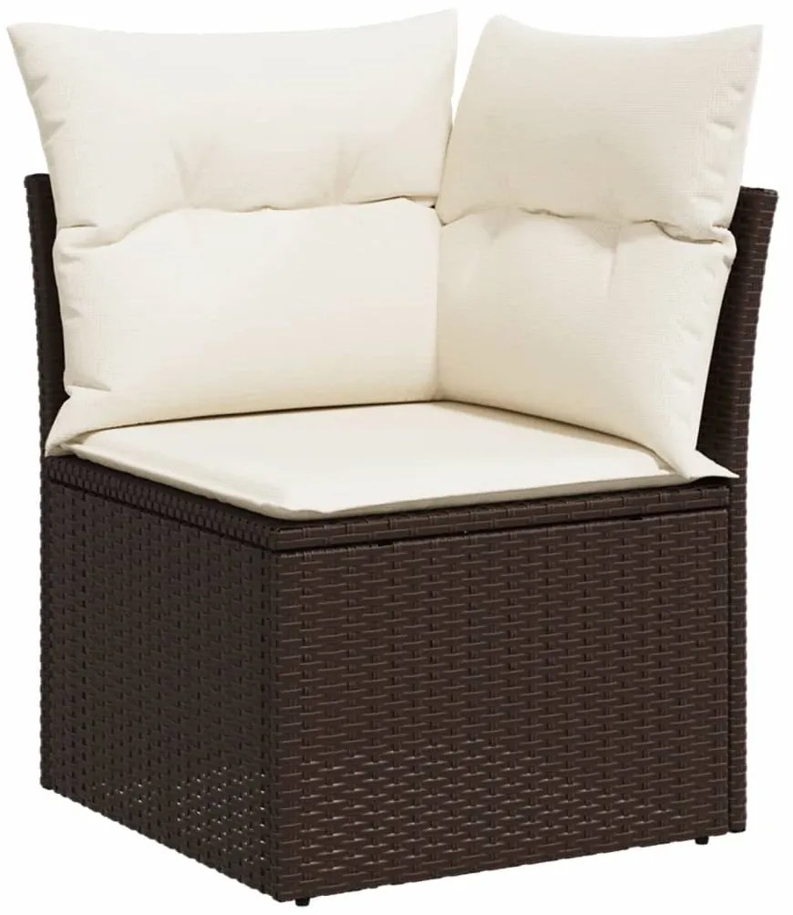 vidaXL Σαλόνι Κήπου Σετ 7 Τεμαχίων Καφέ Συνθετικό Ρατάν με Μαξιλάρια