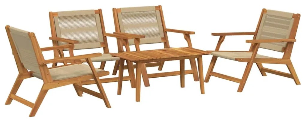 vidaXL Κήπου Καρέκλες με Τραπέζι 5 pcs Μπεζ 90 x 45 x 40 cm