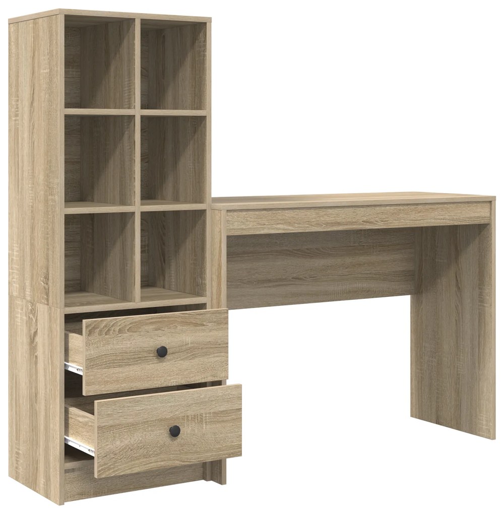 vidaXL Γραφείο με Αποθήκευση Sonoma Oak Επεξεργασμένο Ξύλο