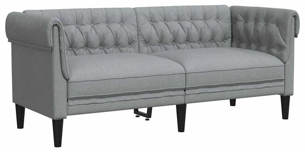 vidaXL Καναπές Chesterfield Ανοιχτό γκρι 182.5 x 74.5 x 74.5 εκατοστά