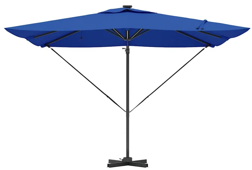 vidaXL Ομπρέλα ηλίου με φώτα λωρίδας LED Αζούρ Μπλε 286 x 284 x 270 εκ