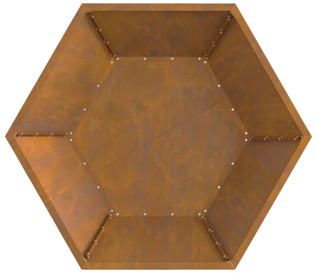 vidaXL Εστία Φωτιάς Εξαγωνική 100x100x28 εκ Ανθεκτικό Ατσάλι
